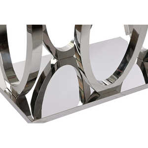 Table à manger en verre trempé et acier 160x90x76cm - Product Image 5