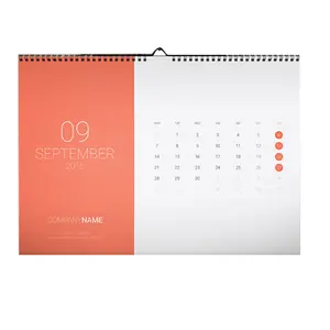 Bedrijf Goedkoopste Verzending 2024 Jaar Maandelijkse Glossy Art Papier Custom Muur Kalender Afdrukken