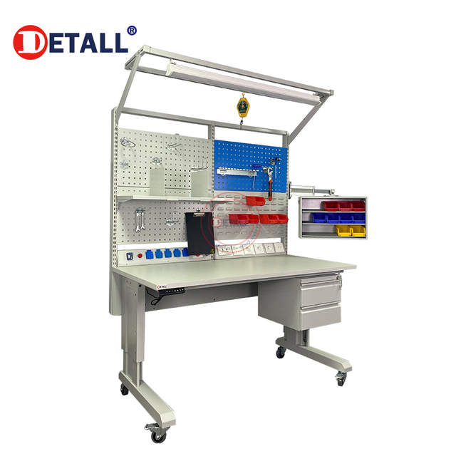 Detall Electronic Assembly ESD Anti-Static Modular Workstation Cold Rolled Steel Flexible Layout Warehouse Use 5 Year Warranty