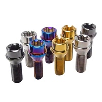Boulon de moyeu de roue en titane M12/m14x1.5x28-45mm Douille Torx Siège conique à 60 degrés Boulon de roue forgé Finition anodisée