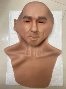 Suministro directo de fábrica, máscara de cabeza realista, máscara humana de silicona, fiesta de disfraces, Cosplay, travestismo, cara completa, máscara de hombre <span class=keywords><strong>mayor</strong></span> - Product Image 2