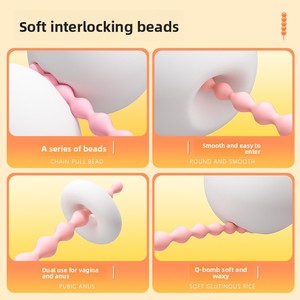 Juguete Sexual de Silicona Rosa Misterioso con Cuentas Graduales para Estimulación Anal/Vaginal, de Doble Uso, Impermeable, para Hombres <span class=keywords><strong>y</strong></span> <span class=keywords><strong>Mujeres</strong></span> - Product Image 2