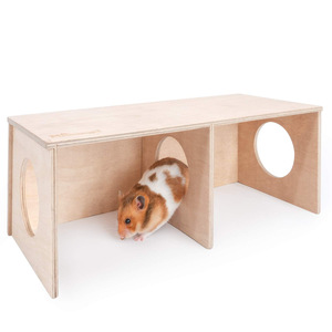 Túnel de madera para hámster, laberinto, escondite, juguete de exploración para uso en interiores - Product Image 1