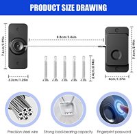 Verrou de réfrigérateur avec empreinte digitale, verrou de placard, verrou pour bébé, verrou pour enfant, sans perçage, verrou de fenêtre pour enfants, recharge USB