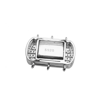 Gros carré chaîne connecteur fin fermoir bricolage zircon fabrication de bijoux grand sac gros superposition collier fermoirs en argent sterling