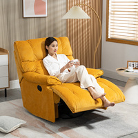 Fauteuil inclinable électrique moderne de style européen pour salon, avec fonction de massage, pivotant et à bascule, en tissu, idéal pour appartement et entrepôt