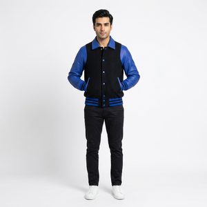 2026 New Customized Varsity <b>Jacket</b> for <b>Men</b> with Stand Collar and Front Logo-High School Youth - Product Image 1