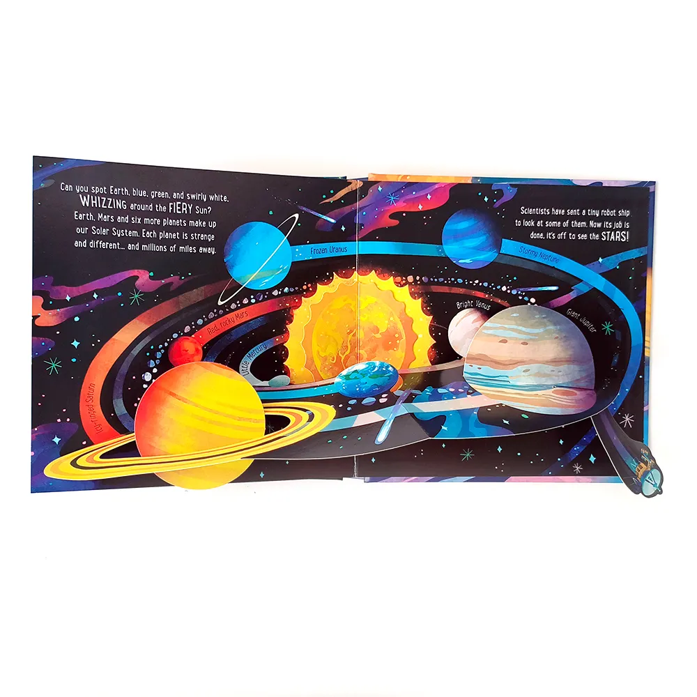 Buku cerita pesawat ruang angkasa 3d pop up buku dongeng untuk anak-anak laki-laki dan perempuan permainan daur ulang cetak kertas
