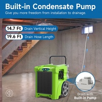 Déshumidificateur commercial 50L pour la restauration des dégâts d'eau et les sous-sols de la salle de bain à domicile-vidange continue automatique pour éliminer l'humidité