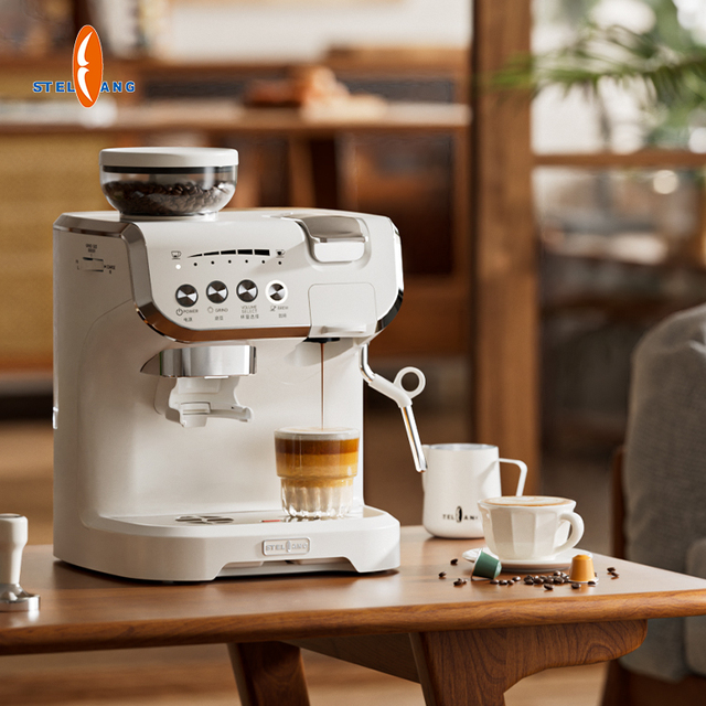 Large Capacity Electric Commercial Stainless Steel PP Multi-Capability Capsule Coffee Maker 15-19 Bar Pump Pressure 2.0L Water