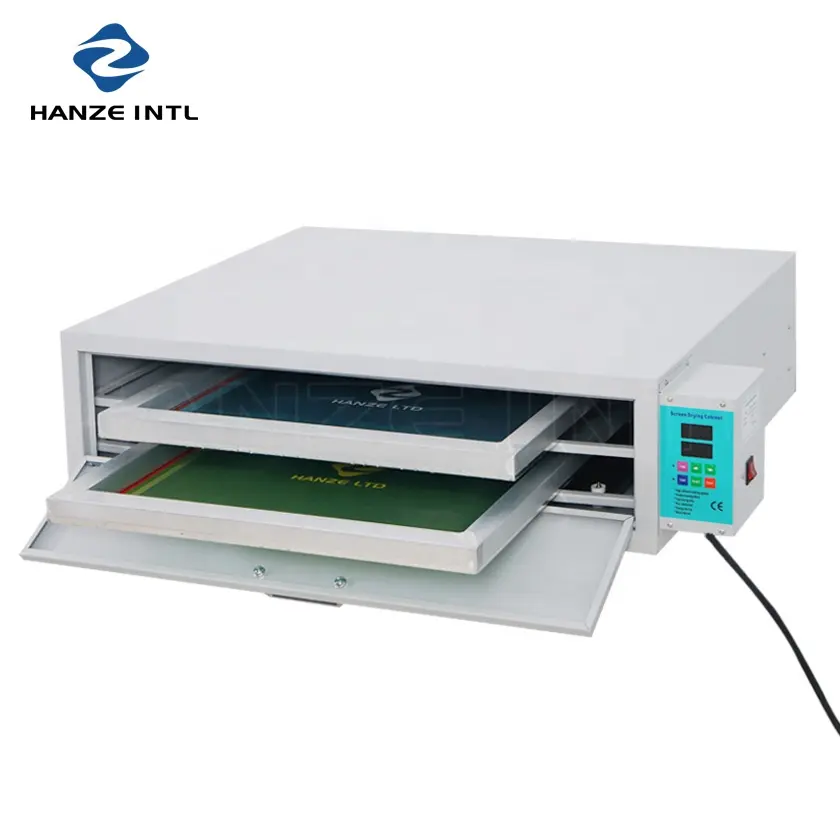 Smart design boa vedação 2 camadas Silk Screen Drying Cabinet com tela dupla para mostrar o tempo e temperatura seting separadamente