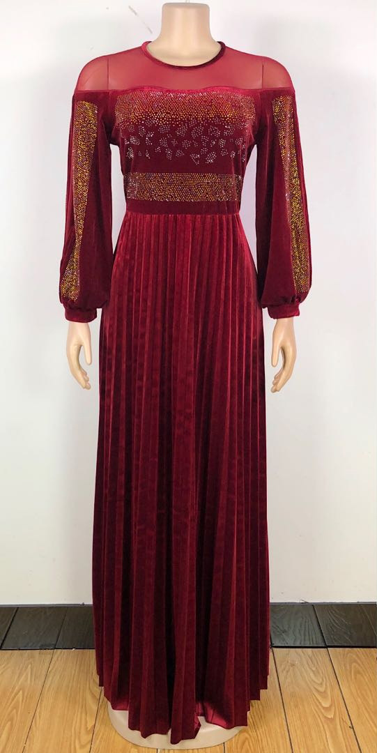 Autumn Winter Plus Size Women Velvet Maxi Party Dresses Autumn Winter Plus Size Women Velvet Maxi Party Dresses