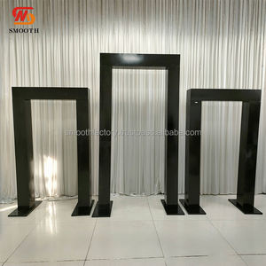 Arco de Boda Redondo y Cuadrado de la Serie Negra SMOOTH, Soporte de Fondo Arqueado de Hierro Negro Mate para Decoración de Escenarios de Boda - Product Image 3