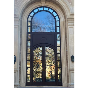 Puertas arqueadas de hierro forjado para puerta de entrada frontal de hierro forjado antiguo para decoración del hogar - Product Image 6