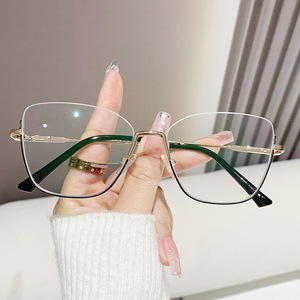Gafas graduadas para mujer Monturas ópticas y lentes Filtro de luz azul Marrón <span class=keywords><strong>Oro</strong></span> Computadora de metal - Product Image 4