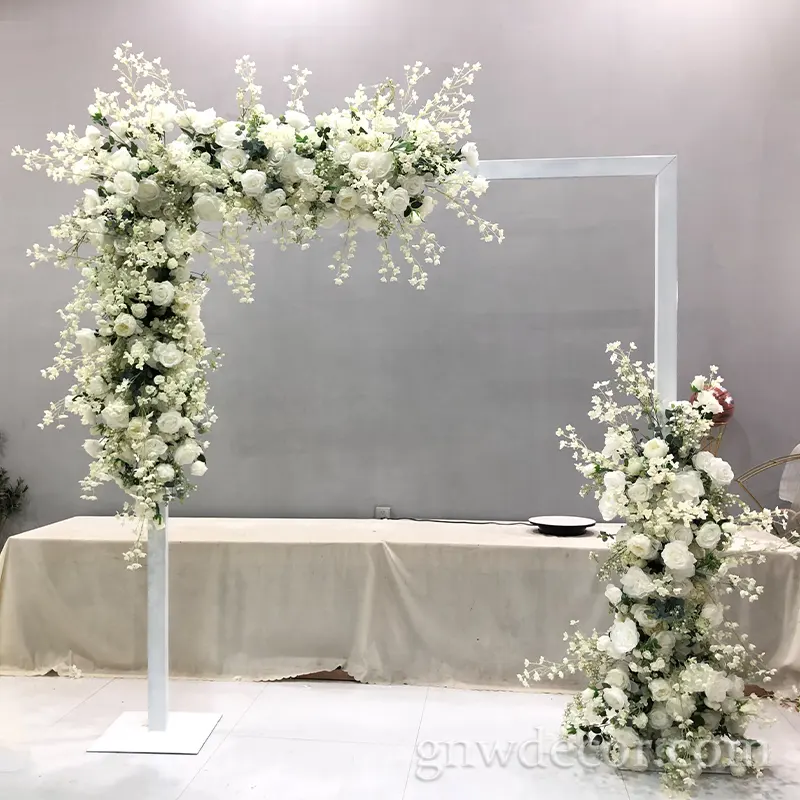 GNW rode roos met greenery wedding arch ondersteuning wedding decor kunstmatige hortensia bloemen arch blossom bloemen boog