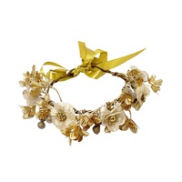 Couronne de feuilles d'or Golden Berry transfrontalière en résine plastique, accessoire de coiffure pour robe de mariée, Noël, carnaval, fête, bal