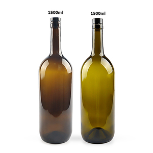 Bouteille en verre bordeaux personnalisée <span class=keywords><strong>de</strong></span> 1500 ml (1,5 <span class=keywords><strong>L</strong></span>) <span class=keywords><strong>de</strong></span> couleur vert foncé et marron avec bouchon en liège pour vin <span class=keywords><strong>de</strong></span> glace Médoc – Vente en gros - Product Image 3