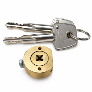 Cilindro per <span class=keywords><strong>Serratura</strong></span> Armadio ANSI Grado 1, Corpo in Metallo con Chiave a Croce e 2 Chiavi per Cassetti di Mobili - Product Image 1