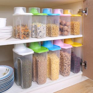 Grands Récipients de Stockage de Nourriture 1.9L/2.5L 5 Pièces SANS BPA En Plastique Récipients D'entreposage Hermétiques de Nourriture de Céréales - Product Image 1