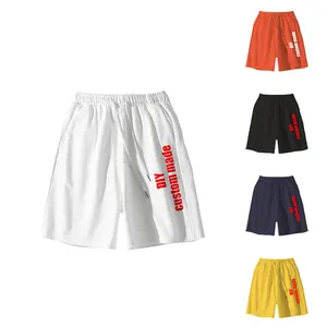 Men's Summer Sports Shorts Trendy Casual Pants with DIY Custom Drawstring Loose Beach Pants Vintage 3D Printing Knee Length