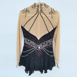 Vestido de patinaje sobre hielo <span class=keywords><strong>para</strong></span> <span class=keywords><strong>niñas</strong></span>, leotardo Gimnástico de manga larga, ropa de actuación - Product Image 4
