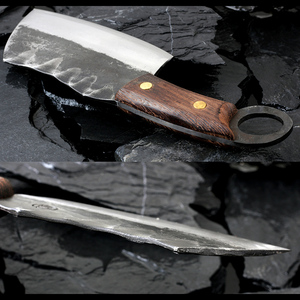 Boucherie couteau de Chef de cuisine, ustensile de boucher à hacher fait main en acier plaqué carbone, outil Santoku japonais - Product Image 2