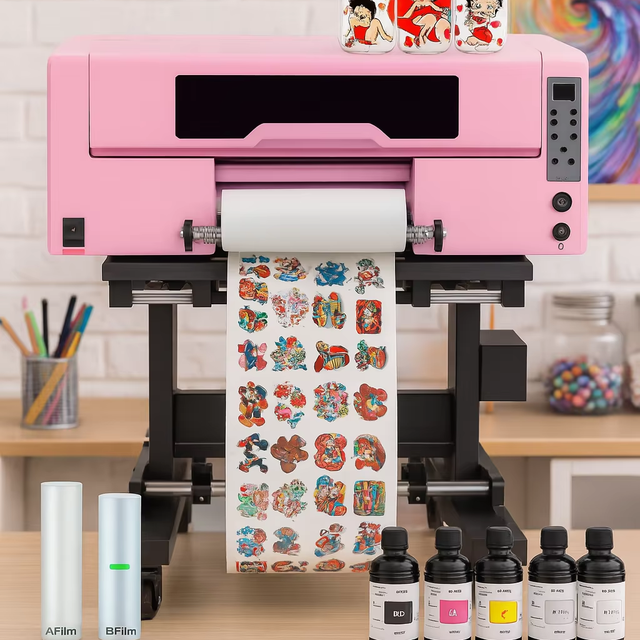 UV DTF Sticker Printer XP600 A3 13 Transfer Machine for Bottles, Cups, Crafts, Labels