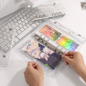Dễ Thương 6 Nhẫn Chất Kết Dính Tiền Mặt Phong Bì A6 Thư Mục Với Snap Nút Rõ Ràng Vinyl Lấp Lánh Ảnh Lưu Trữ Cuốn Sách Cho Sticker Tổ Chức - Product Image 4