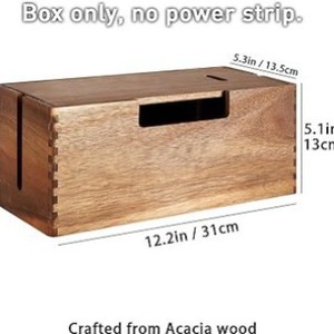 Wooden Cable Management Box Rectangle Single Tier Durable Storage For <b>Electric</b> <b>Wire</b> Earphone <b>Wire</b> Living Room Standing Type - Product Image 3