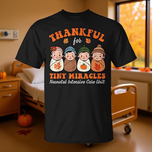 Camiseta de otoño con estampado de Agradecimiento por pequeños milagros Nicu Baby Thanksgiving - Product Image 3