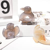 Sculpture d'animal en agate naturelle, figurine d'animal en cristal sculptée à la main, statue en agate druzy pour la décoration de la maison, cadeau