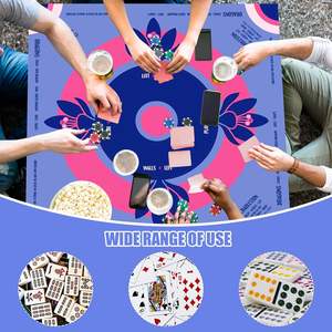 แผ่นปูโต๊ะไพ่นกกระจอกแบบพกพากันลื่นลดเสียงรบกวนของตกแต่งเดสก์ท็อปสต็อกแบบกำหนดเองสำหรับผู้เล่นโป๊กเกอร์ - Product Image 5