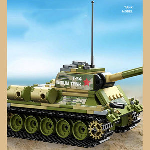 <span class=keywords><strong>Guerre</strong></span> mondiale militaire série T-34 réservoir modèle 1/34 unisexe armée réservoir jouet Kit de construction blocs en plastique briques bricolage jouet éducatif - Product Image 6