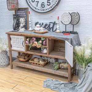 Innova Home American Style Living Room Furniture Entry Console <b>Table</b> Wood Drawers Antique Farmhouse Hotel Durable Easy Assembly - Product Image 2
