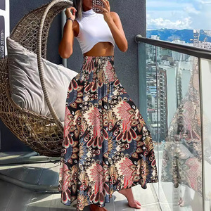 Women High Waist A-Line Maxi <b>Skirt</b> Paisley Print Bohemian Summer Loose Fit <b>Long</b> <b>Skirt</b> Viscose Polyester <b>Chiffon</b> Breathable - Product Image 4