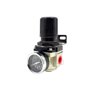 วาล์วควบคุมแรงดันลม AR2000 02 AR3000 02 03 AR4000 04 06 พร้อมเกจวัด 1/4 นิ้ว พอร์ตแก๊ส - Product Image 1