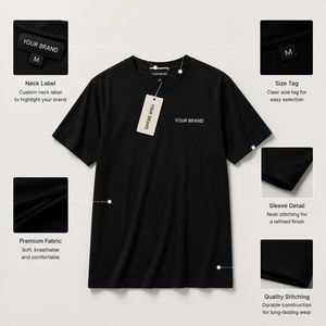 T-shirt unisexe en coton pré-rétréci à manches courtes, col rond, uni, pour impression personnalisée par transfert thermique - Product Image 5
