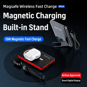 <span class=keywords><strong>Batterie</strong></span> externe magnétique sans fil QSF OEM, 5000mAh 10000mAh, charge rapide 15W, <span class=keywords><strong>batterie</strong></span> portable en aluminium mince avec logo - Product Image 1