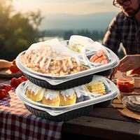 Contenants PP Jetables à 3 Compartiments pour Plats à Emporter, Boîtes Repas en Plastique pour la Vente en Gros