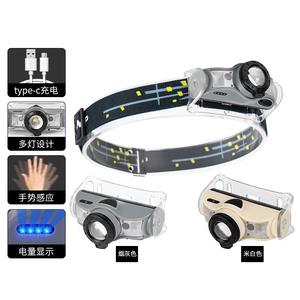 Lampe frontale à capteur T103 LED rechargeable avec lumière rouge pour le camping en plein air et le cyclisme - Product Image 5