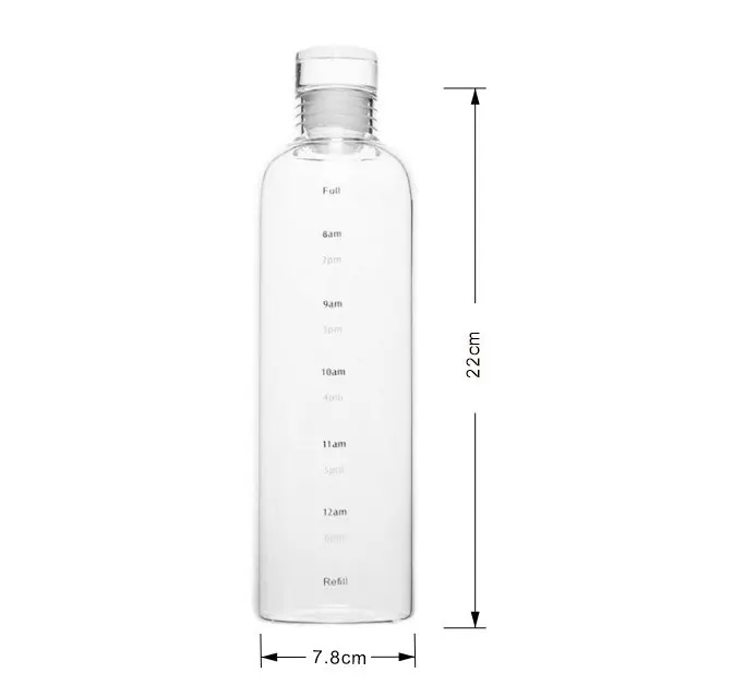 Gelas air suhu tinggi borosilikat tinggi tingkat tampilan tinggi untuk mengingatkan siswa untuk minum cangkir air portabel