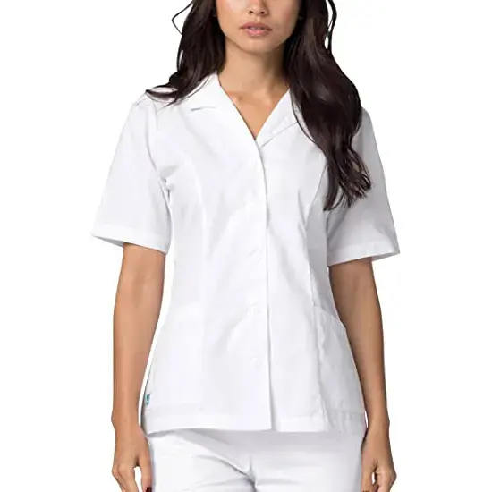 Hochwertige Krankenhaus uniformen Weißer Labor kittel für Frauen Kleid Arzt und Krankens ch wester Peelings