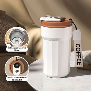 Gobelet isotherme en acier inoxydable 316L de 15 oz, à double paroi, avec cordon, tasse à café portable, maintien au chaud de 12 à 24 heures - Product Image 4