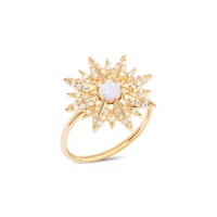 Milskye bijoux de luxe 925 argent or opale pierre haute bague de cocktail polie