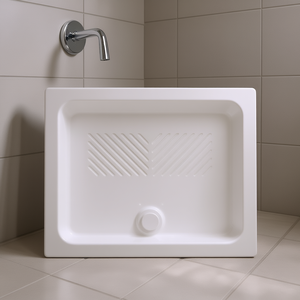 Plato de Ducha Rectangular de Cerámica 80 x 100 cm, Altura 10 cm, con Drenaje, para Baño - Product Image 3