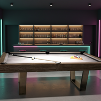 Table de billard 8 boules de haute qualité, personnalisable, avec pieds en bois de frêne importé des États-Unis, poches en cuir, tailles variées, plateau en ardoise et acier inoxydable