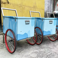 Chariot mobile en acier inoxydable pour glaces et crèmes glacées, idéal pour les petites entreprises, restaurants et restauration rapide