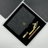 Vente à chaud d'ensemble cadeau de journaux en lin à couverture rigide avec carnet en cuir imprimé avec stylo et boîte cadeau