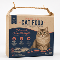 Sacs d'emballage personnalisés en gros pour aliments pour animaux (chats, chiens) en matériau laminé écologique, avec poignée en corde torsadée, qualité alimentaire